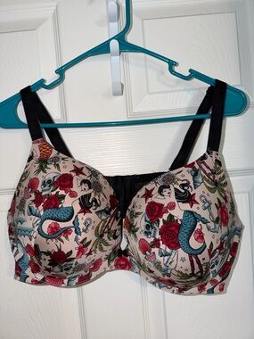 Torrid 42DD tattoo motif / pin up mermaid Bra.